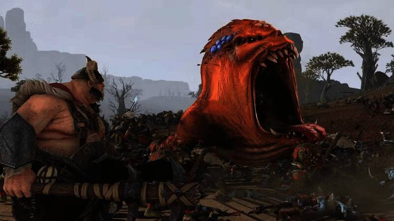 直播宣传图，展示《全面战争：战锤3》LOGO与测试版倒计时信息