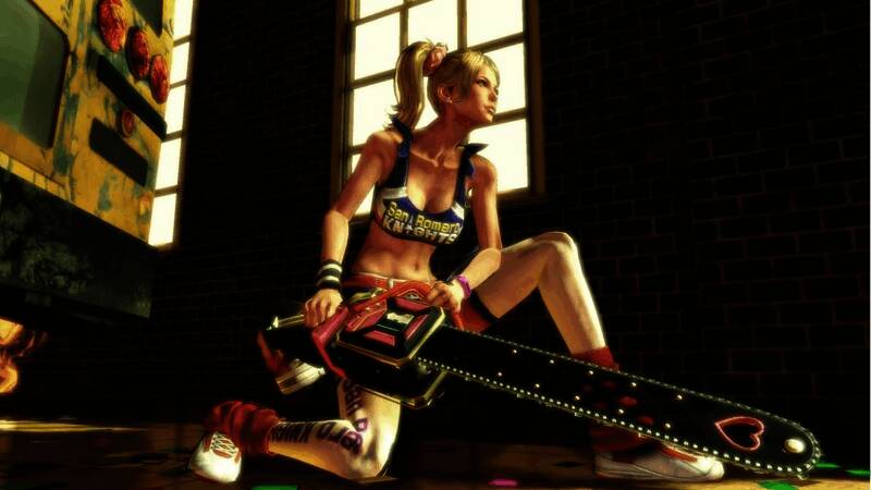 《电锯甜心》角色茱丽叶手持电锯战斗的标志性画面