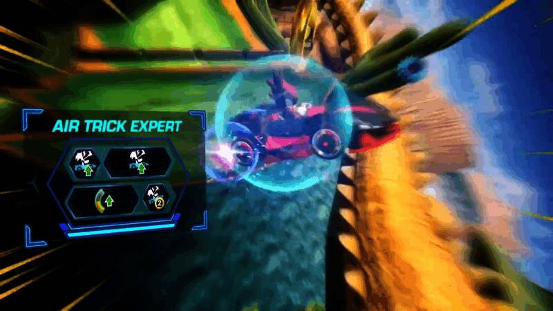 游戏主界面截图，展示《索尼克赛车：交叉世界》的LOGO与菜单选项