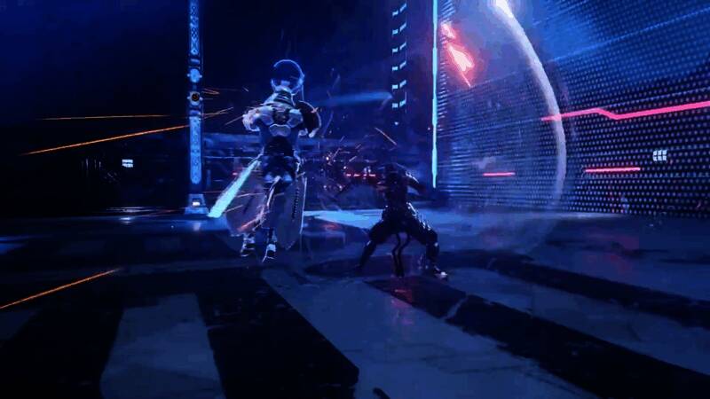 战斗场景全景截图,环境破坏与技能特效交织,场面宏大