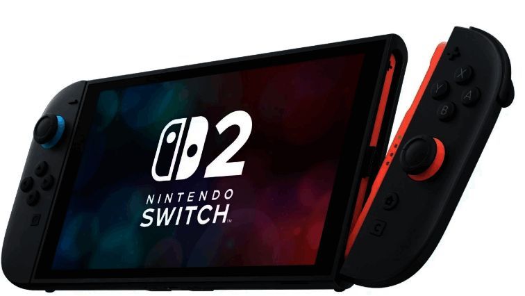 Switch 2主机展示图,背景为日本玩家参与抽签页面和美国玩家排队抢购场景对比