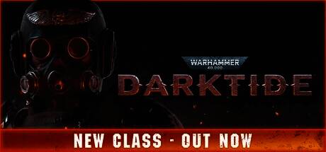 游戏中四名角色在废墟城市中围攻巨型怪物,画面充满战锤40K风格特效