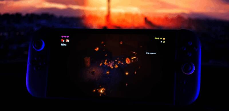 游戏内一个昏暗洞穴场景，角色影子边缘粗糙锯齿严重，光线投射僵硬缺乏层次感