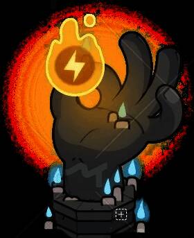 雷电塔特写图,手掌中央释放出蓝色电弧,视觉效果炫酷,充满科技感与魔法气息