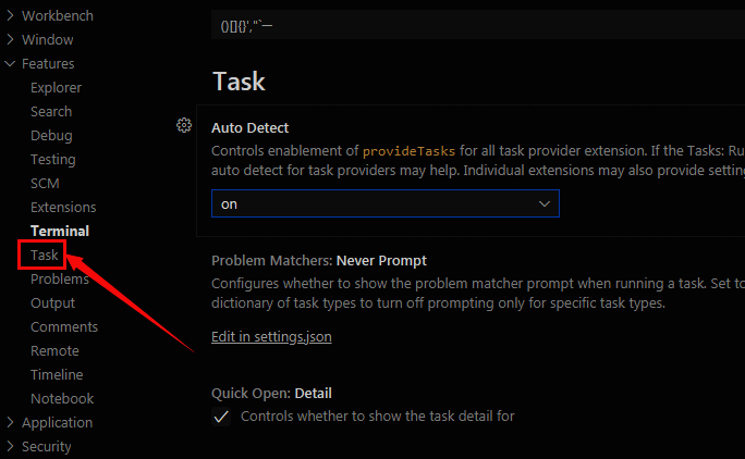 Task设置区域中Show All选项被选中的界面截图