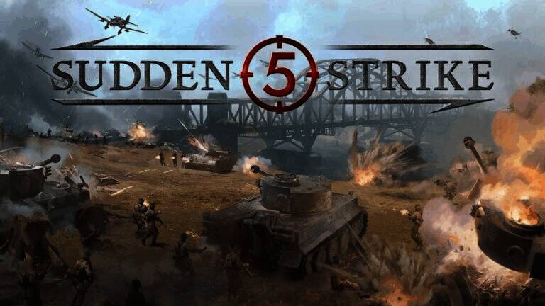 《突袭5》游戏画面展示北非沙漠战场中的坦克编队推进,沙尘飞扬,战车列阵前行