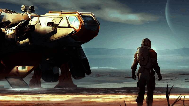 《星空》游戏宣传画面,太空站与飞船在星域中静静悬浮,光影效果宏大但场景略显空旷