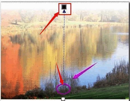 图片已呈现半透明状态,黑色方块被拉至横线底部,透明度显著降低