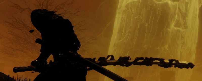 执行者角色立绘展示,身穿暗色战甲,手持细长武士刀,眼神凌厉,背景为黑夜王城废墟