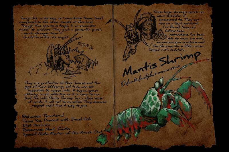 螳螂虾立于岩石巢穴前，双钳高举发出警告姿态，背景中有破碎的敌对生物残骸，彰显其领地意识