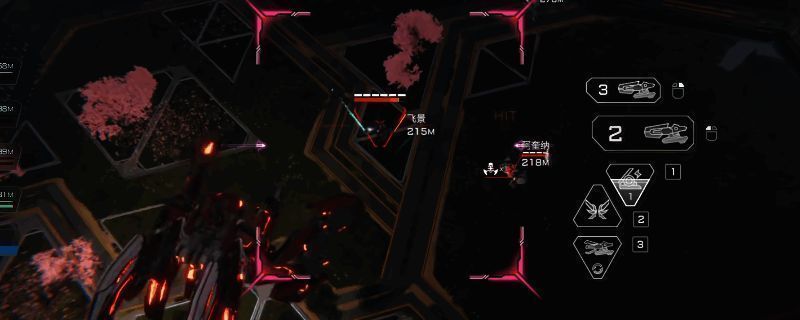 卢米纳尔机甲在战场上释放无人机的战斗画面,机体悬浮空中,小型无人机正从背部舱体飞出,准备执行干扰任务