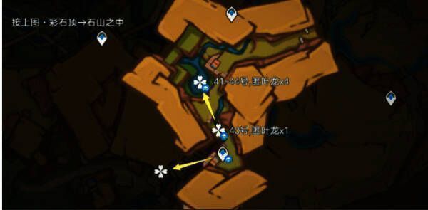 彩石顶地下区域龙兽活动范围,连接多个矿脉节点