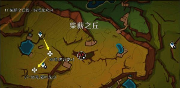 柴薪之丘主干道旁的龙兽刷新点,靠近营地篝火