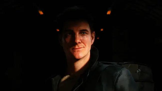 《007:曙光》概念图展示邦德在暗夜环境中潜行接近目标,周围布满高科技监控设备