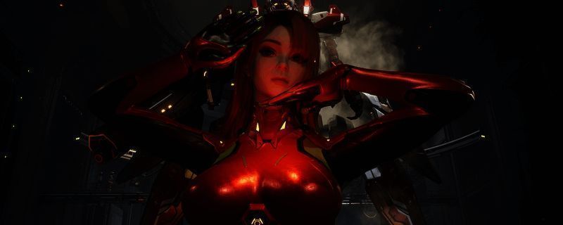 《解限机》中矛隼机甲变形成战斗机在空中高速飞行的酷炫画面,机身流线型设计充满科技感