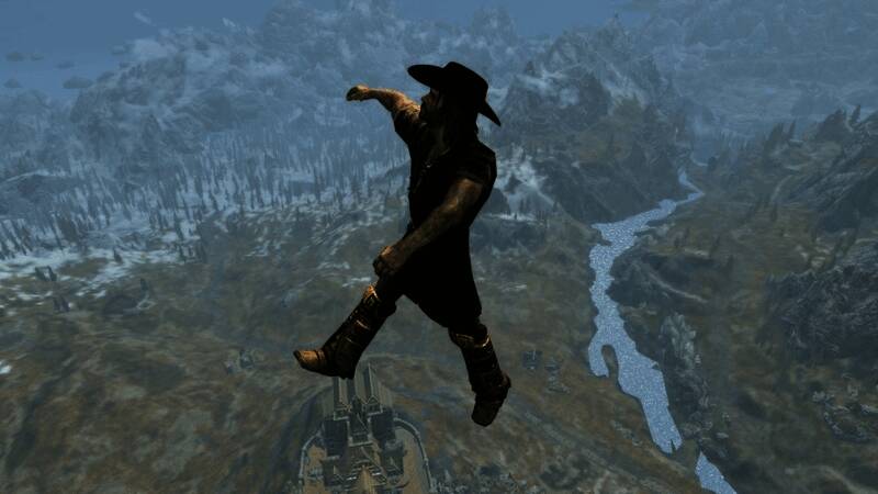 前B社开发者Kurt Kuhlmann接受采访画面,背景为《上古卷轴》系列游戏场景拼接