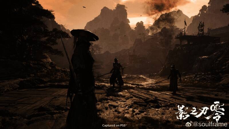 《影之刃零》游戏内场景截图,展现阴雨氛围下的武侠战斗画面