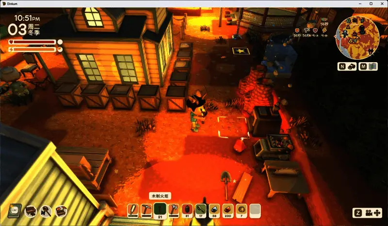 工作台上整齐摆放着刚制作完成的铁锭,背景是温馨的小屋内部