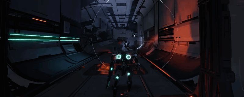 风暴行动玛什马克模式中的机甲战斗场景,战场硝烟弥漫,矛隼机体正在高速移动中进行火力压制