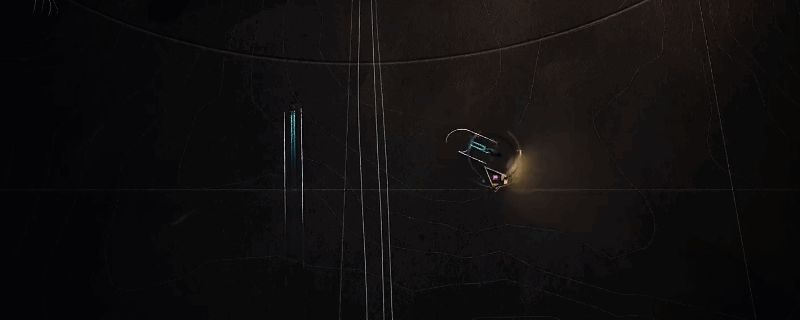 《沙丘:觉醒》游戏内世界地图界面,显示目标圆圈与下方方向箭头,清晰指示玩家行进路线