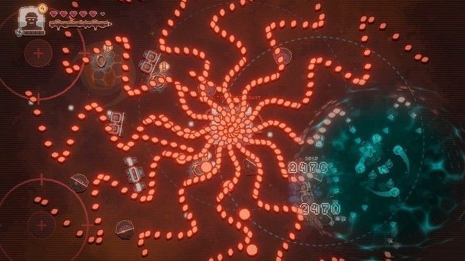 玩家驾驶飞船在咖啡星轨道上飞行,激光束击碎星球表面,飞溅出大量金色光效和咖啡豆图标