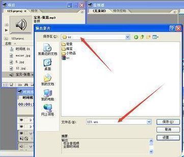 文件保存对话框显示用户正在选择输出路径和命名影片文件