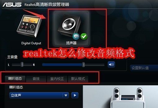 Realtek音频管理器软件界面截图,展示主操作面板