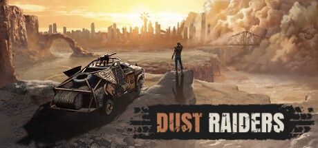 《Dust Raiders》游戏画面,武装改装车在沙暴中疾驰,车顶机枪扫射前方敌人