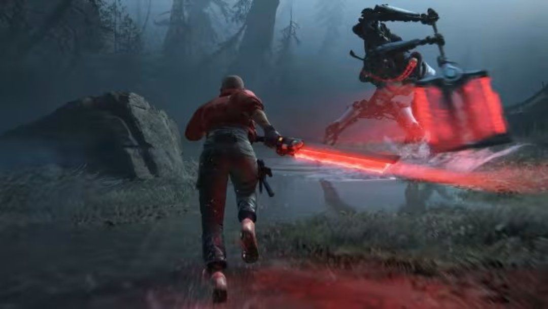 塔蒂·加布里埃正在进行动作捕捉表演,身体标记点清晰可见,动作充满张力