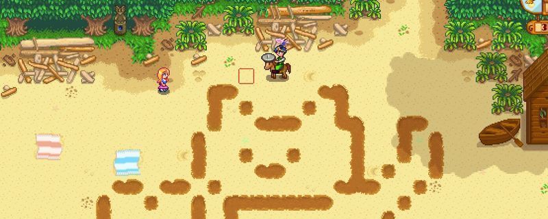 星露谷物语中沙漠商人站在沙漠帐篷前,周围摆放着各种神秘商品,背景为黄沙与烈日