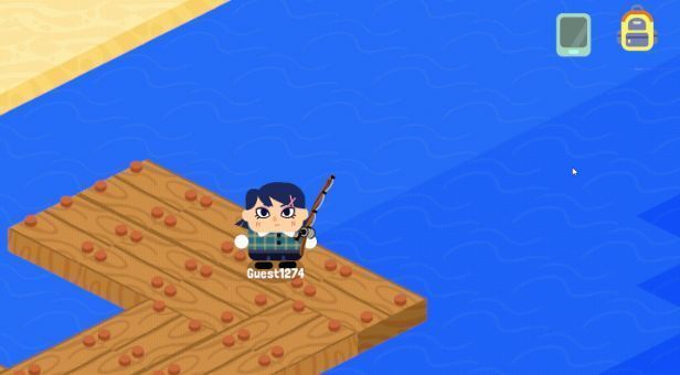 玩家角色坐在草地上抚摸一只白色猫咪,周围有蝴蝶飞舞,远处是五彩的小屋群落,画面充满田园诗意