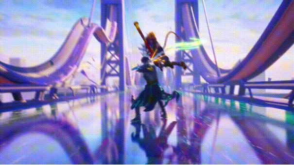 一座横跨深渊的钢铁大桥战场,两侧灯光闪烁,气氛紧张