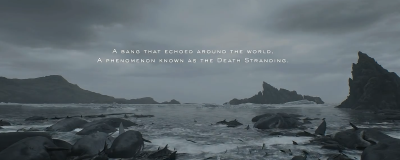 《死亡搁浅2》中主角与巨大BT在灰暗空间对峙的战斗画面,周围弥漫着诡异雾气,氛围紧张压抑