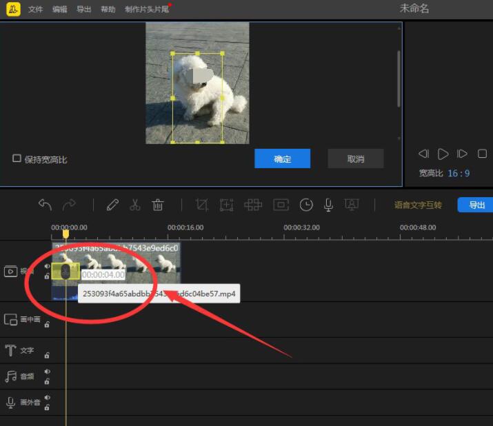 操作过程示意图：用户鼠标正拖动黄色选框右下角，画面中人物主体被逐步纳入框内，预览窗同步呈现裁切效果