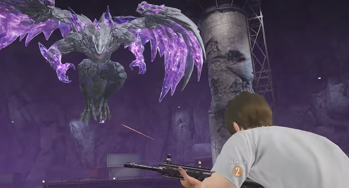 胜利结算界面：四名角色立于崩塌的Boss残骸之上，金色‘VICTORY’字样炸裂浮现，下方滚动显示‘异变核心碎片×12’‘SSR武器涂装-猩红协议’等奖励条目