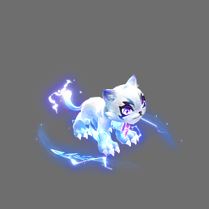 GIF动图：‘电光’特效在坐骑四肢迸发蓝色电流脉冲，伴随移动节奏高频闪烁，充满科技感