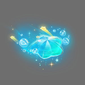 GIF动图：‘泡泡’特效如七彩肥皂泡般从坐骑背部升腾、破裂，折射出虹彩光斑