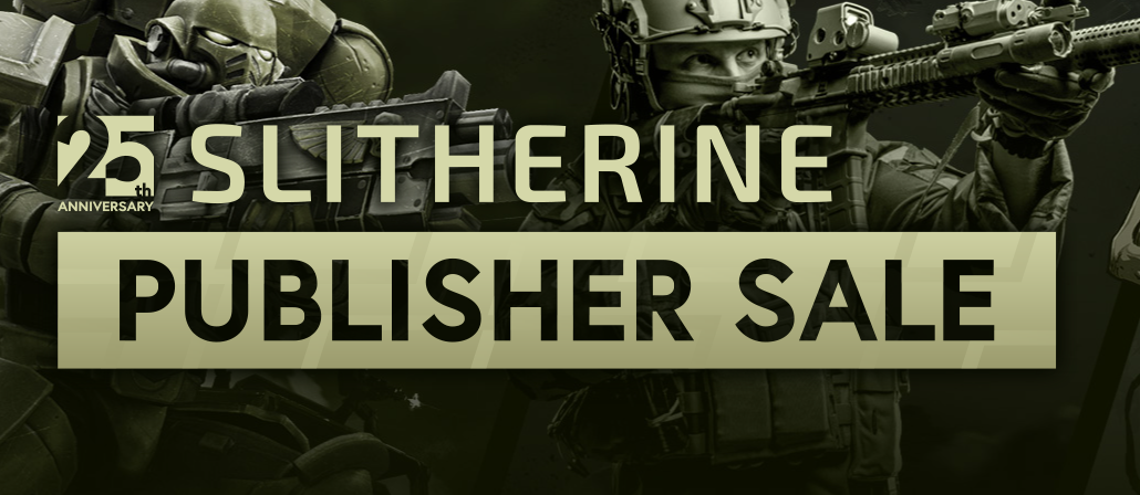 Slitherine Games 25周年纪念视觉图,背景为金色徽章与交织的战术网格,中央醒目呈现‘25 Years’字样及三款游戏图标环绕