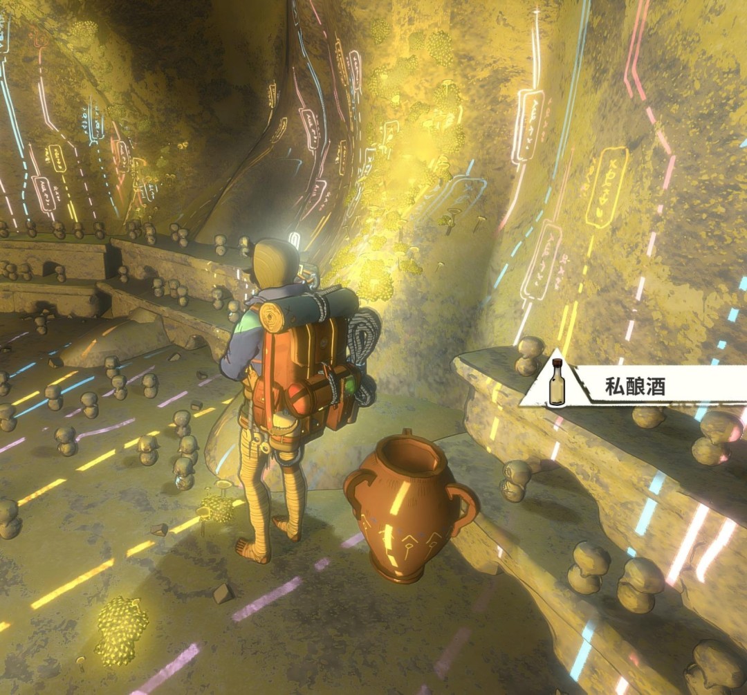 低角度仰拍构图：灰白石像基座阴影中，一尊半尺高的木质灵偶静静伫立，关节处渗出暗红漆痕，右手指向画面高处不可见的童像头部