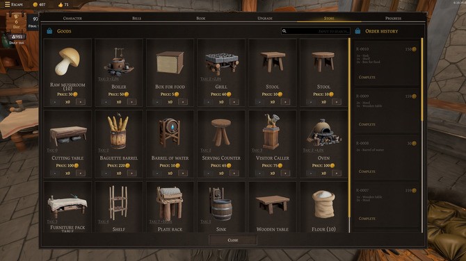 餐厅内部场景：木质长桌坐满各色怪物顾客，天花板垂下带烛火的铁链，角落老鼠侍者正用长柄勺搅动巨型铜锅，蒸汽中隐约浮现‘BEST BLOOD SAUCE’招牌