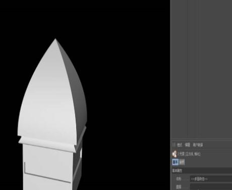最终渲染效果图：简约欧式小屋顶部的红色屋顶在午后阳光下熠熠生辉，明暗交界线清晰，投影自然融入地面